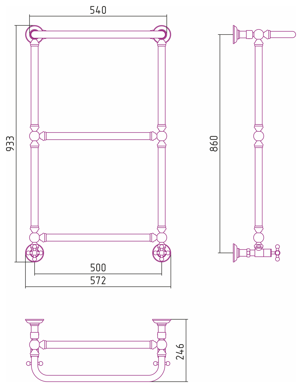 Полотенцесушитель водяной Сунержа Ренессанс 1386 860x500